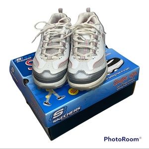 Sketchers shape up size 8 White ,Grey, Pink